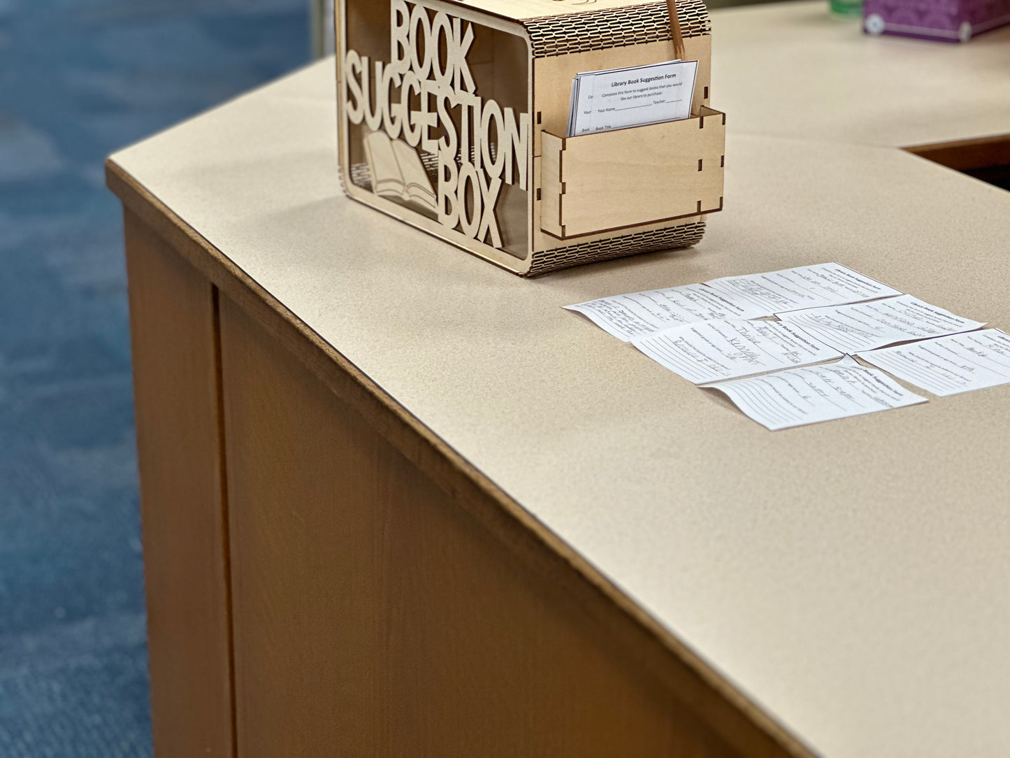 Lasercut Library Book Suggestion Box