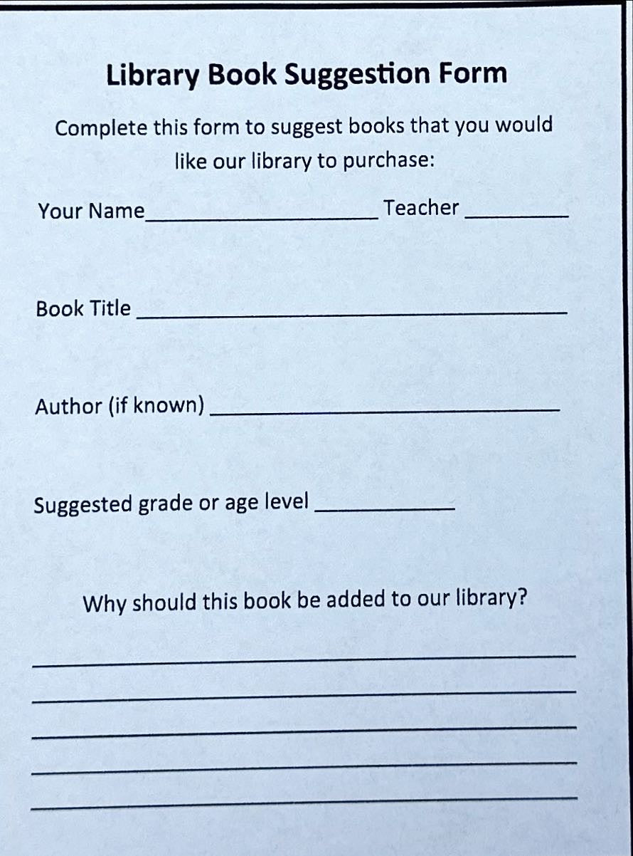 Lasercut Library Book Suggestion Box