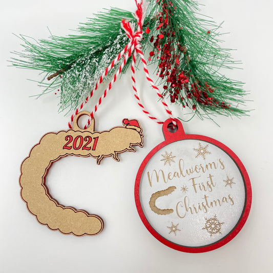 BUNDLE - 2021 Mealworm and First Christmas Ornaments